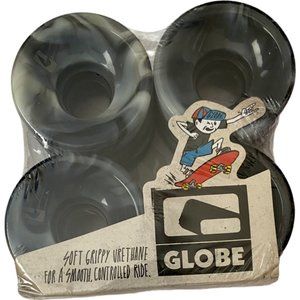 GLOBE Bantam Swirl 62mm Black/White Longboard Skateboard Wheels